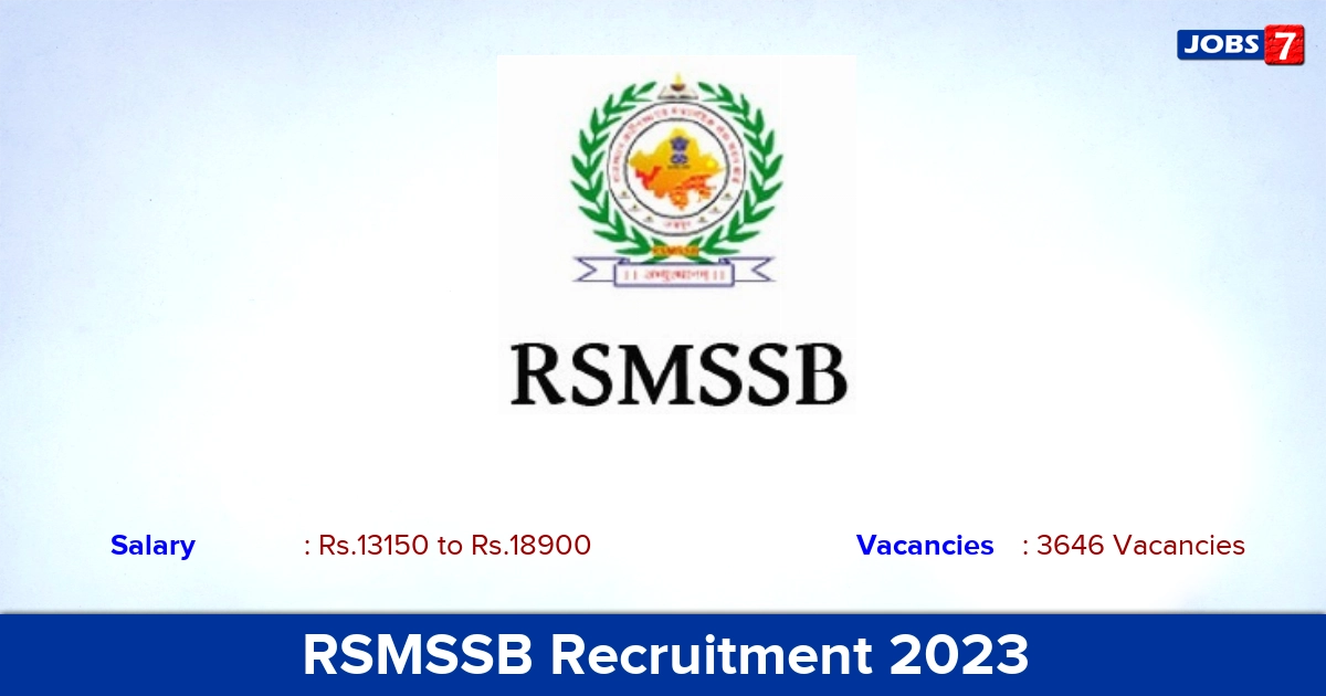 RSMSSB Recruitment 2023 - Apply Online for 3646 ANM, GNM Vacancies