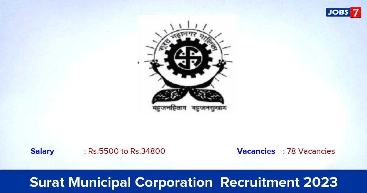 Surat Municipal Corporation  Recruitment 2023 - Apply Online for 78 Executive Engineer, Deputy Engineer Vacancies