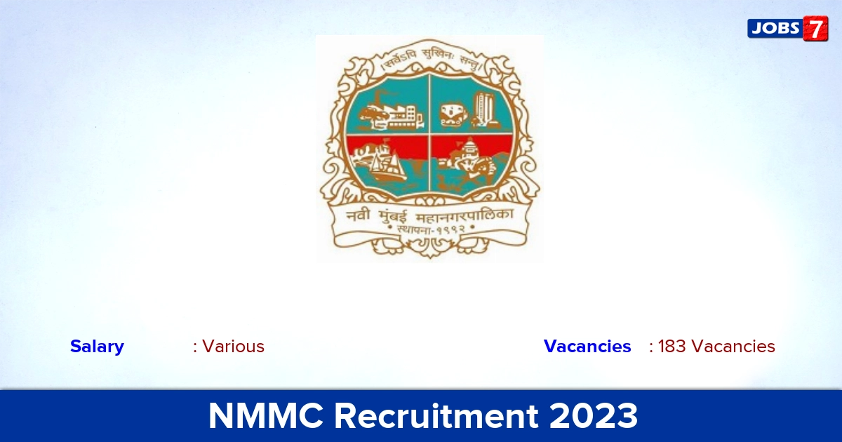 NMMC Recruitment 2023 - Apply Offline for 183 Primary & Secondary Teacher Vacancies