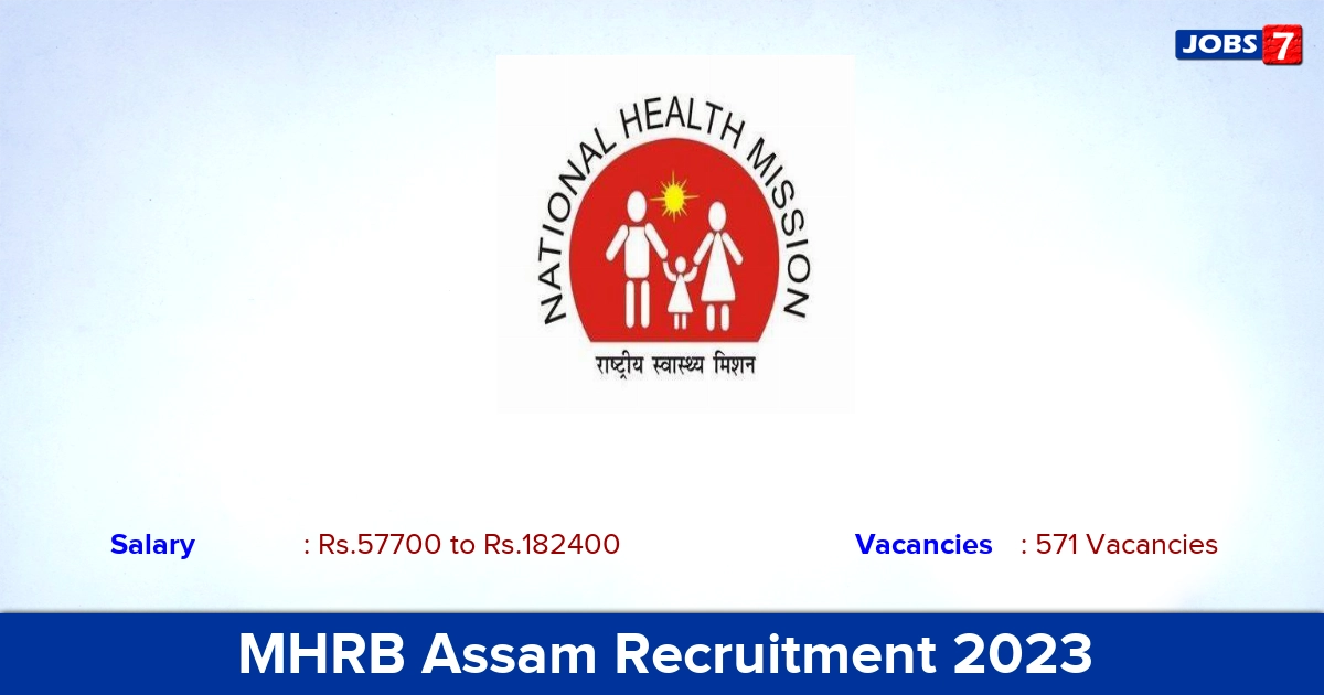 MHRB Assam Recruitment 2023 - Apply Online for 571 Demonstrator, Registrar Vacancies