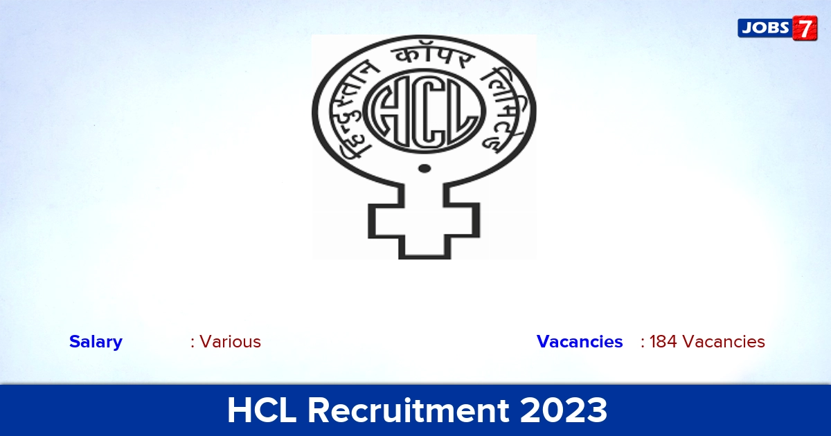 HCL Recruitment 2023 - Apply Online for 184 Trade Apprentice Vacancies