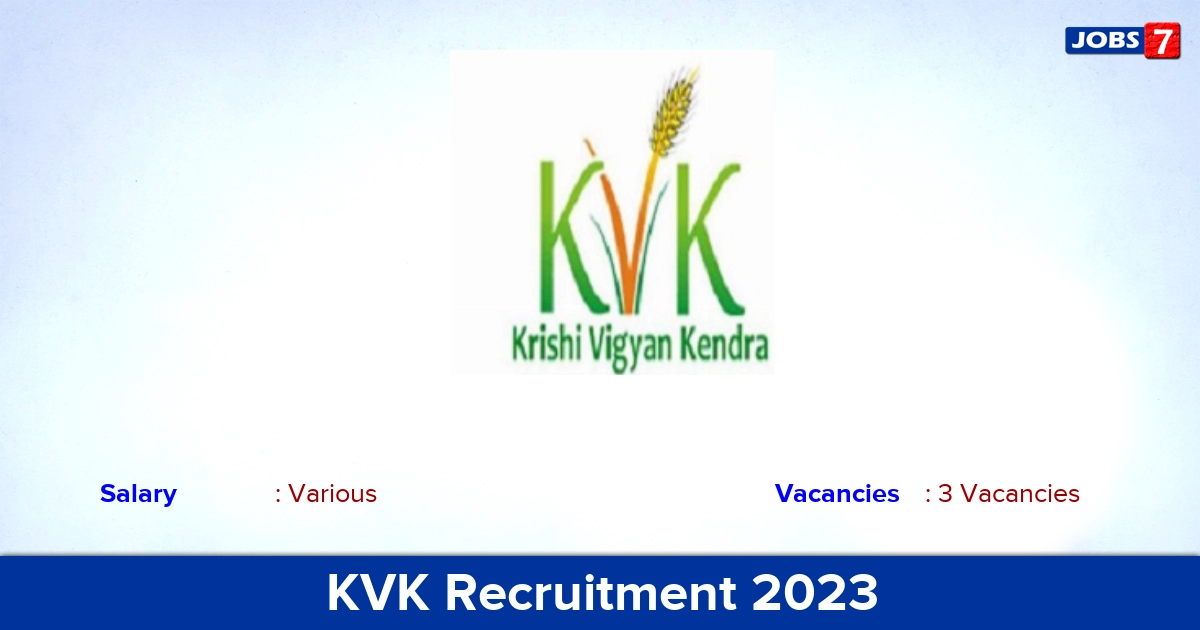 KVK Recruitment 2023 - Apply Offline for Stenographer, Driver Jobs