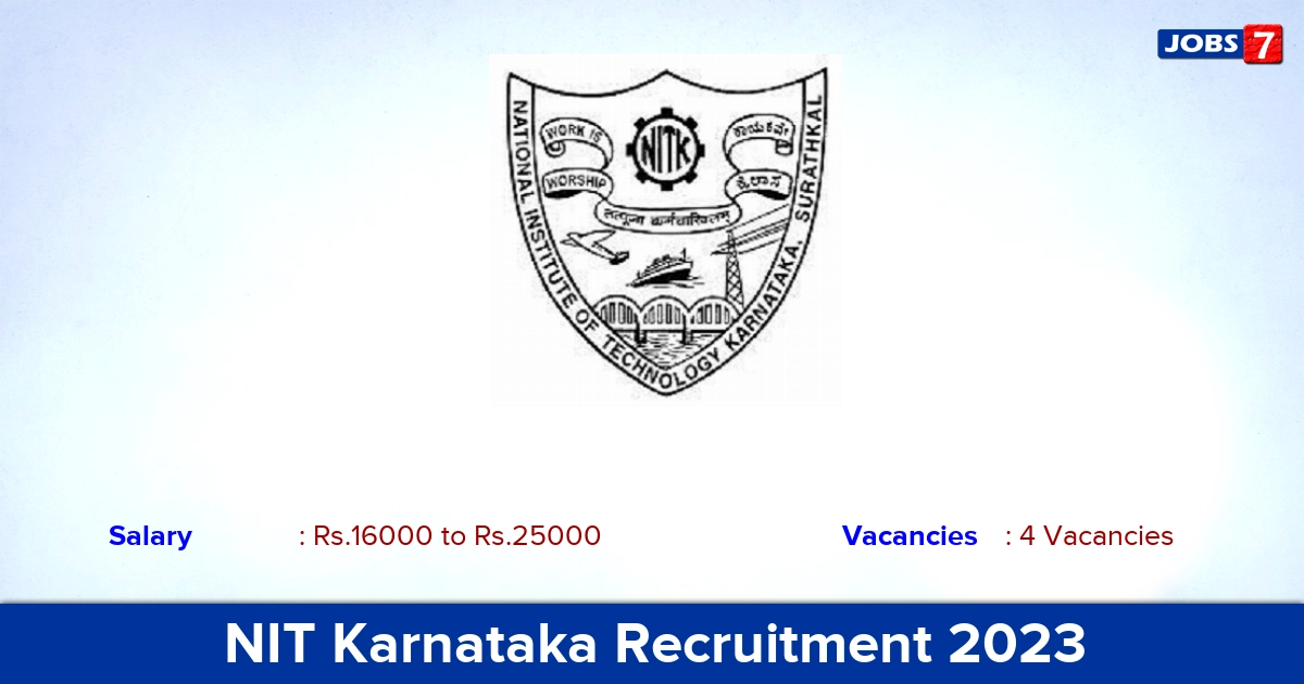 NIT Karnataka Recruitment 2023 - Apply Offline for JRF,  Project Manager Jobs