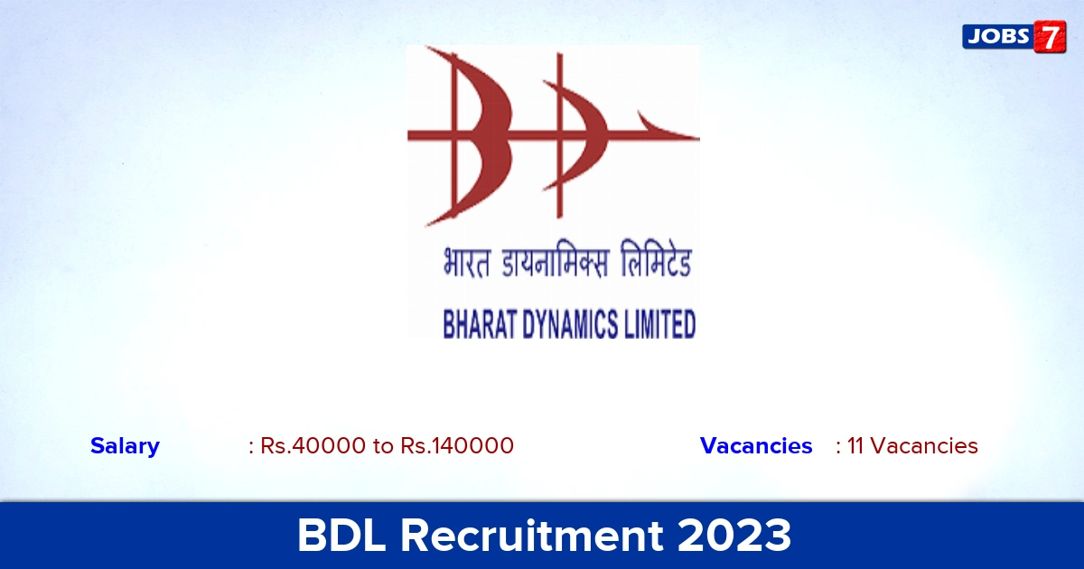 BDL Recruitment 2023 - Apply Online for 11 Assistant Manager Vacancies