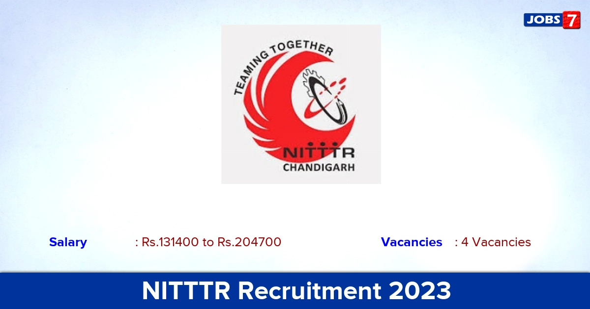 NITTTR Recruitment 2023 - Apply Online for Associate Professor Jobs