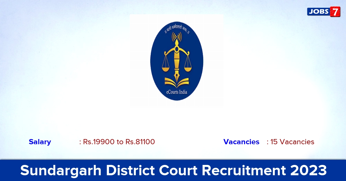 Sundargarh District Court Recruitment 2023 - Apply Offline for 15 Typist, Copyist Vacancies