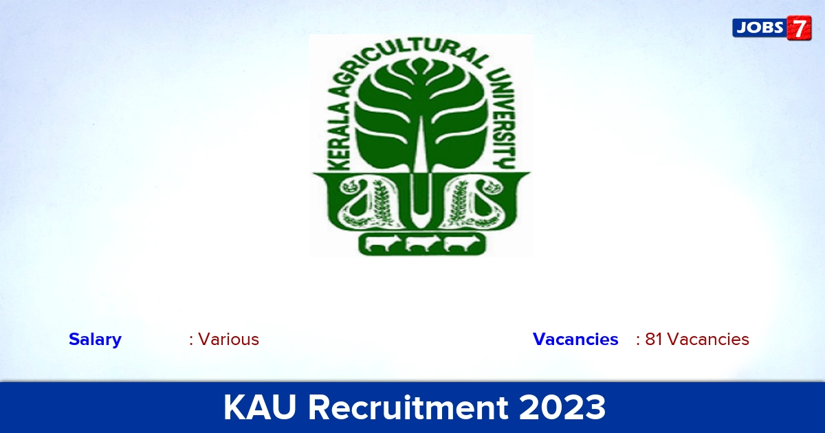 Kerala Agricultural University (KAU) Notification 2020 | Walk In Interview