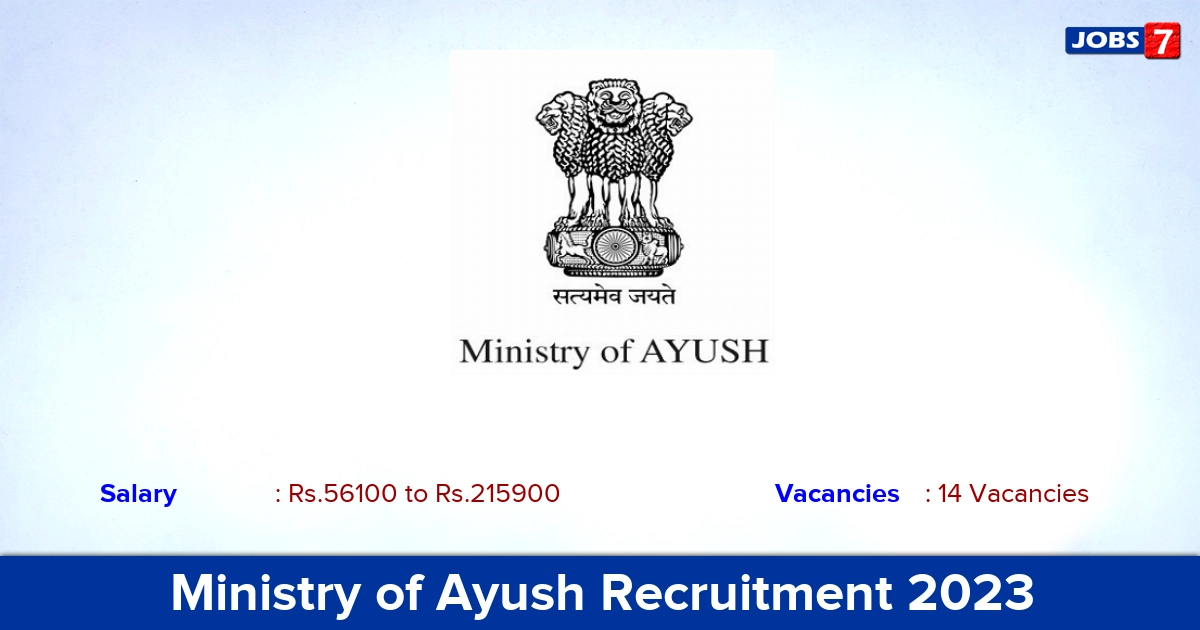Ministry of Ayush Recruitment 2023 - Apply Online for 14 Superintendent, Professor Vacancies