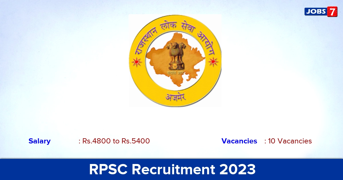 RPSC Recruitment 2023 - Apply Online for 10 Curator Vacancies
