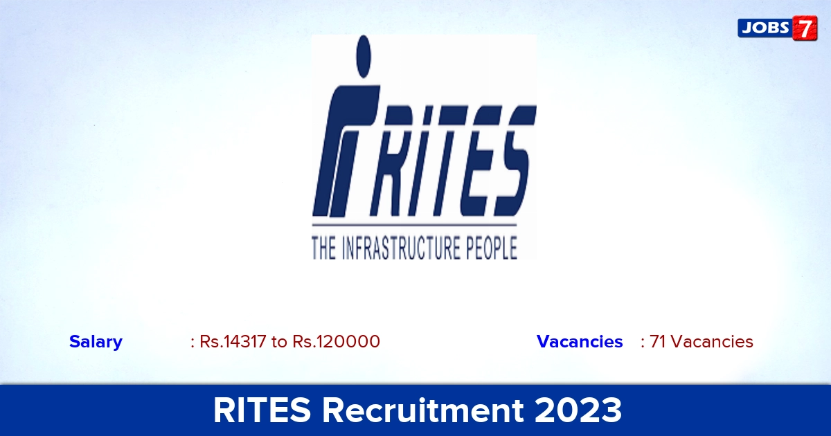 RITES Recruitment 2023 - Apply Online for 71 Supervisor, Draftsman Vacancies