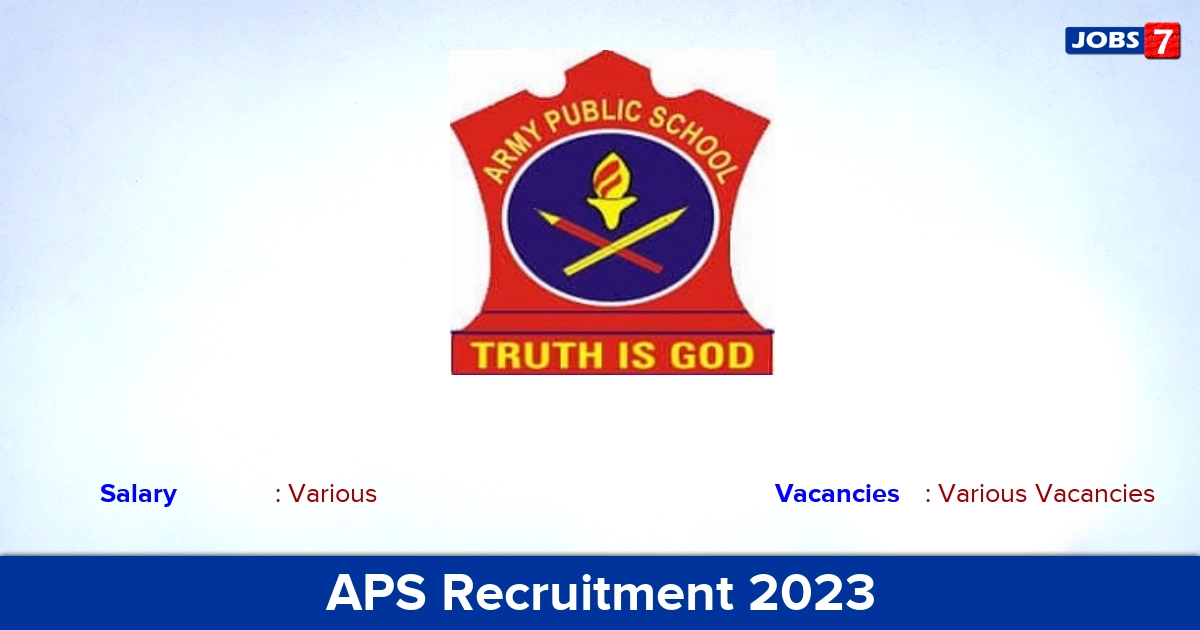 APS Recruitment 2023 - Apply Online for PGT, TGT Vacancies