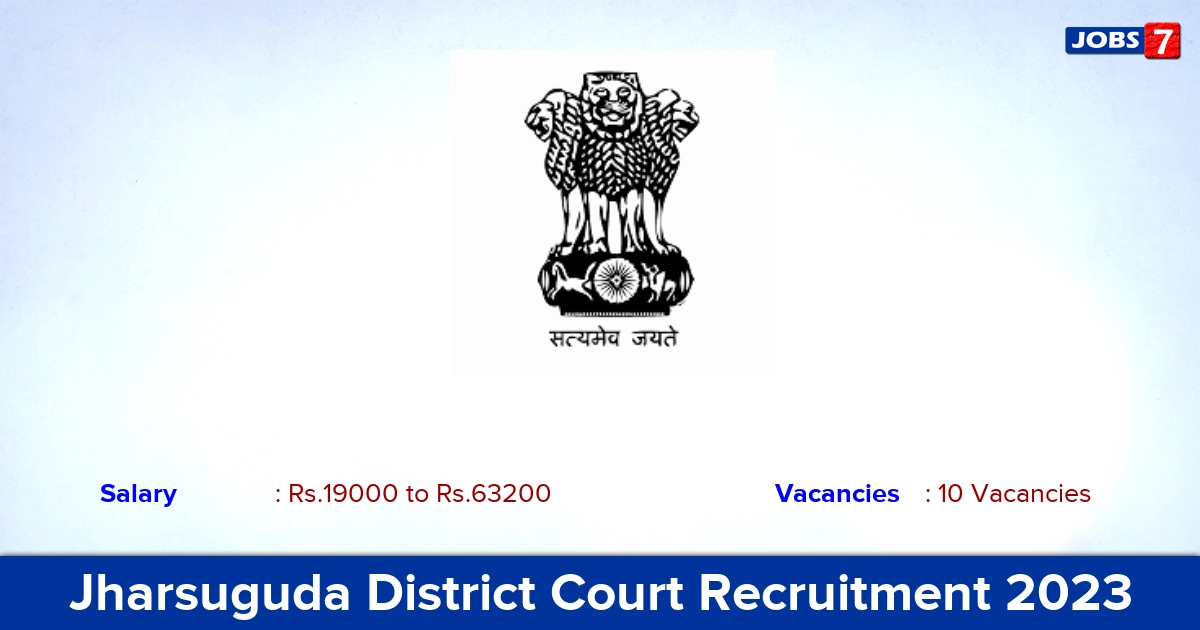 Jharsuguda District Court Recruitment 2023 - Apply Offline for 10 Copyist Vacancies