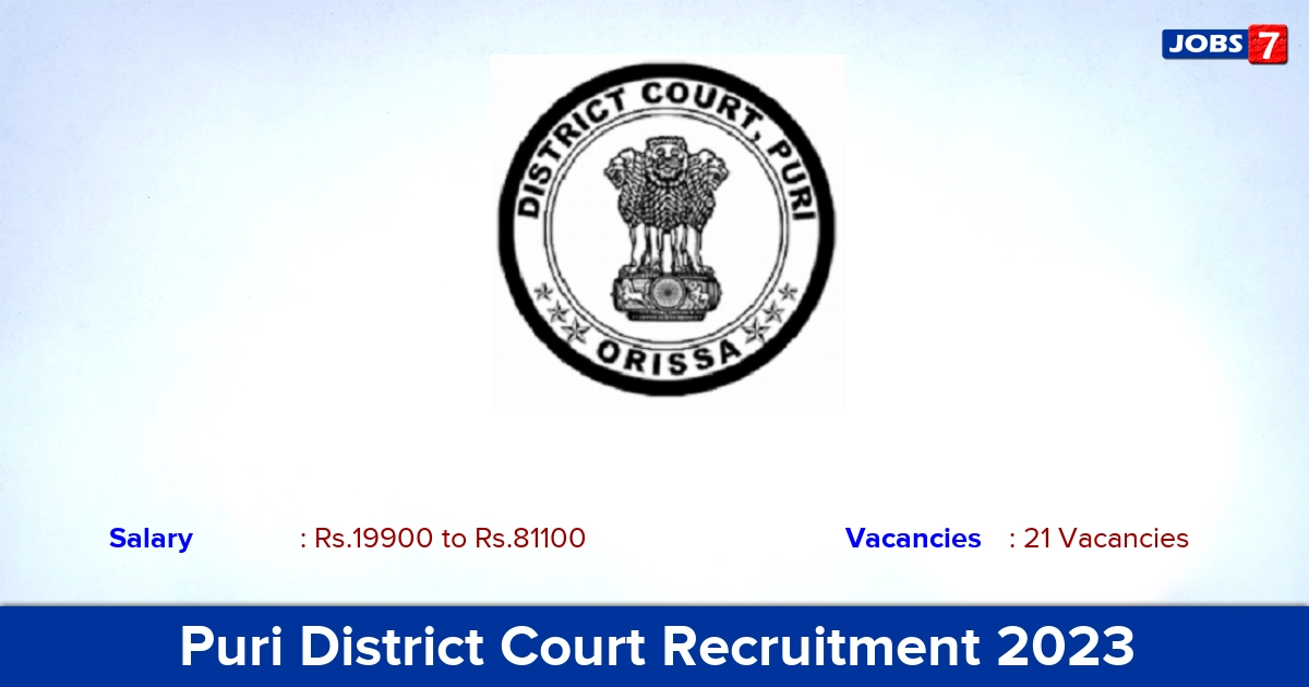 Puri District Court Recruitment 2023 - Apply Offline for 21 Salaried Amin Vacancies