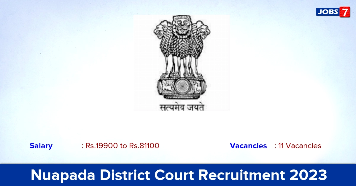Nuapada District Court Recruitment 2023 - Apply Offline for 11 Junior Clerk Vacancies