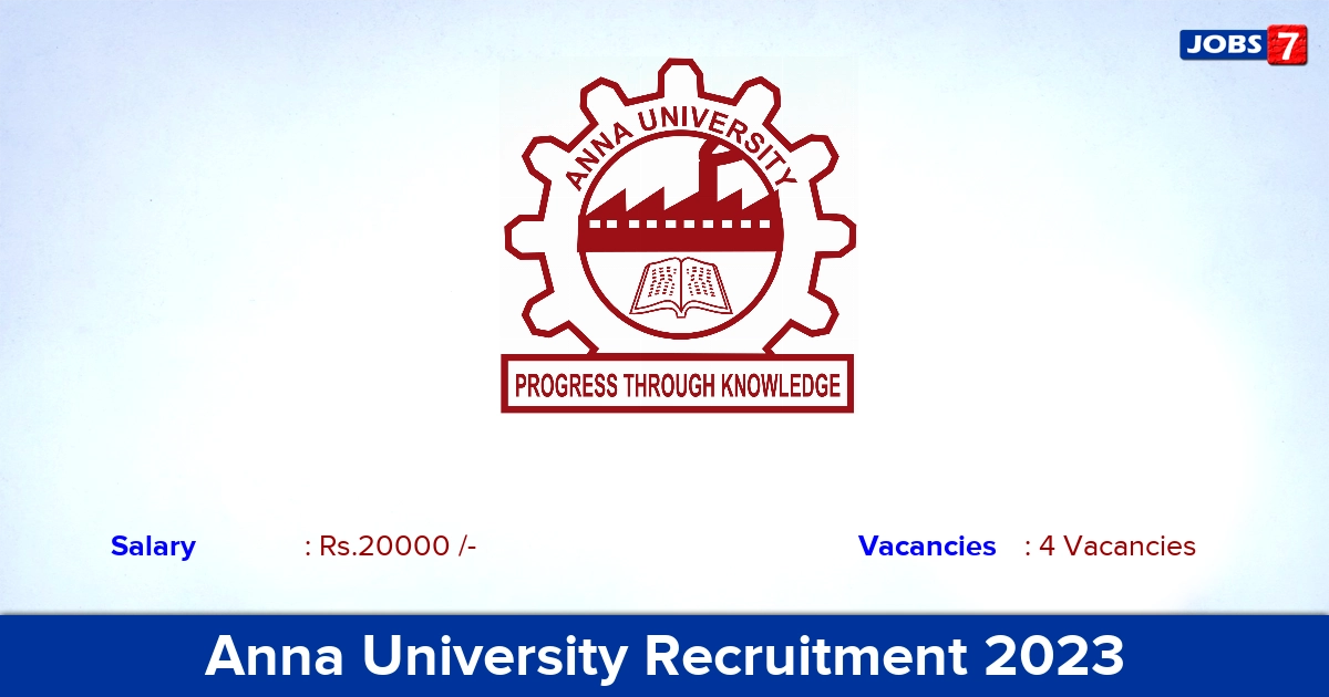 Anna University Recruitment 2023 - Apply Offline for Technical Assistant Jobs