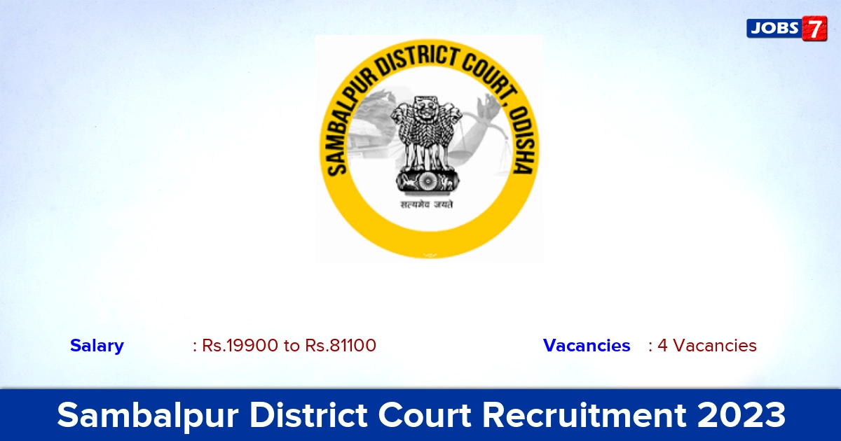 Sambalpur District Court Recruitment 2023 - Apply Offline for Stenographer Jobs