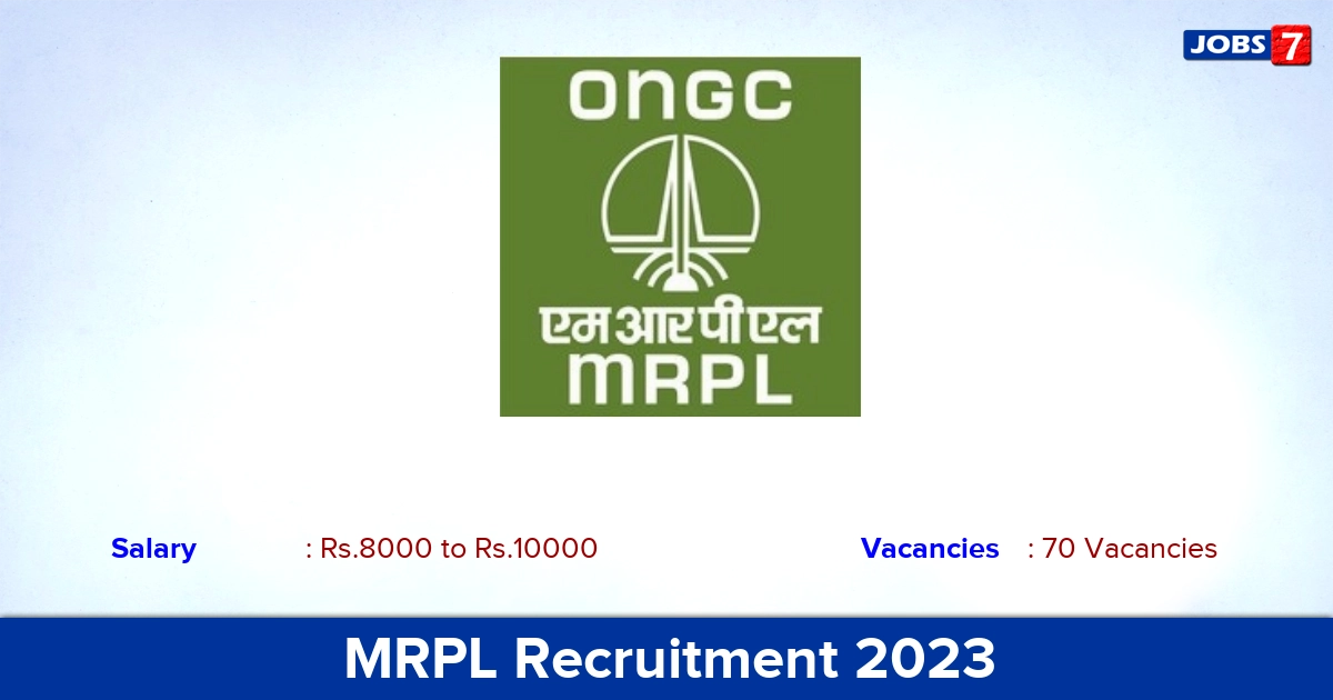 MRPL Recruitment 2023 - Apply Online for 70 Apprentice Trainee Vacancies