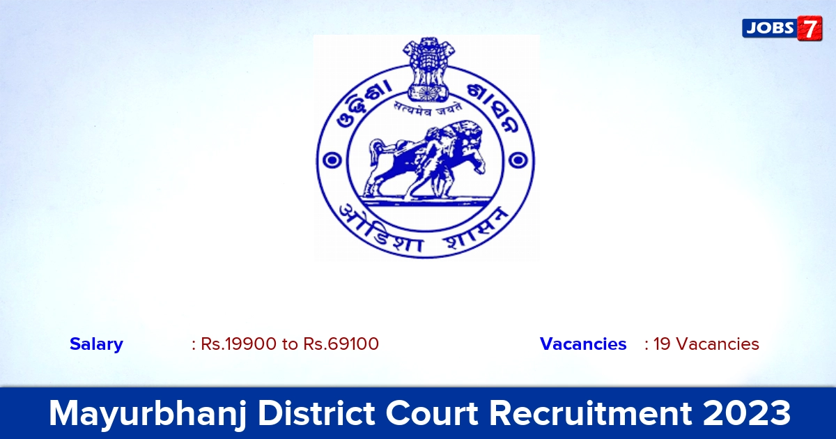 Mayurbhanj District Court Recruitment 2023 - Apply Offline for 19 Stenographer Vacancies