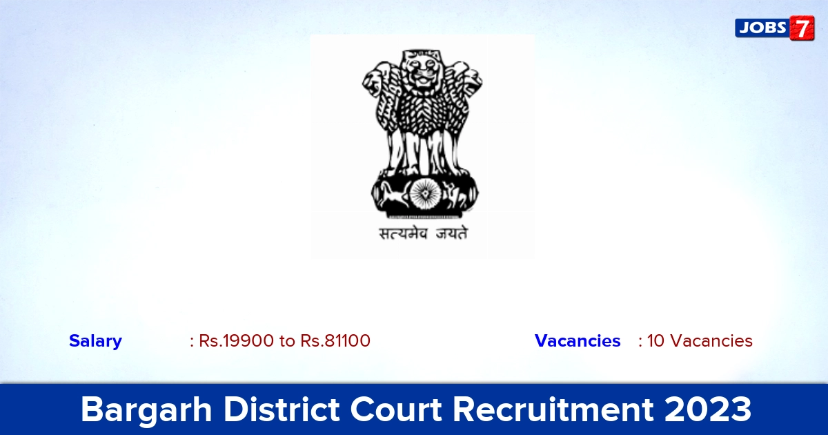 Bargarh District Court Recruitment 2023 - Apply Offline for 10 Salaried Amin	Vacancies