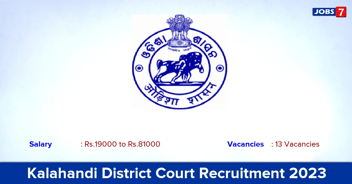Kalahandi District Court Recruitment 2023 - Apply Offline for 13 Stenographer Vacancies