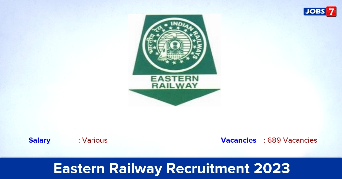 Eastern Railway Recruitment 2023 - Apply Online for 689 JE, Train Manager Vacancies