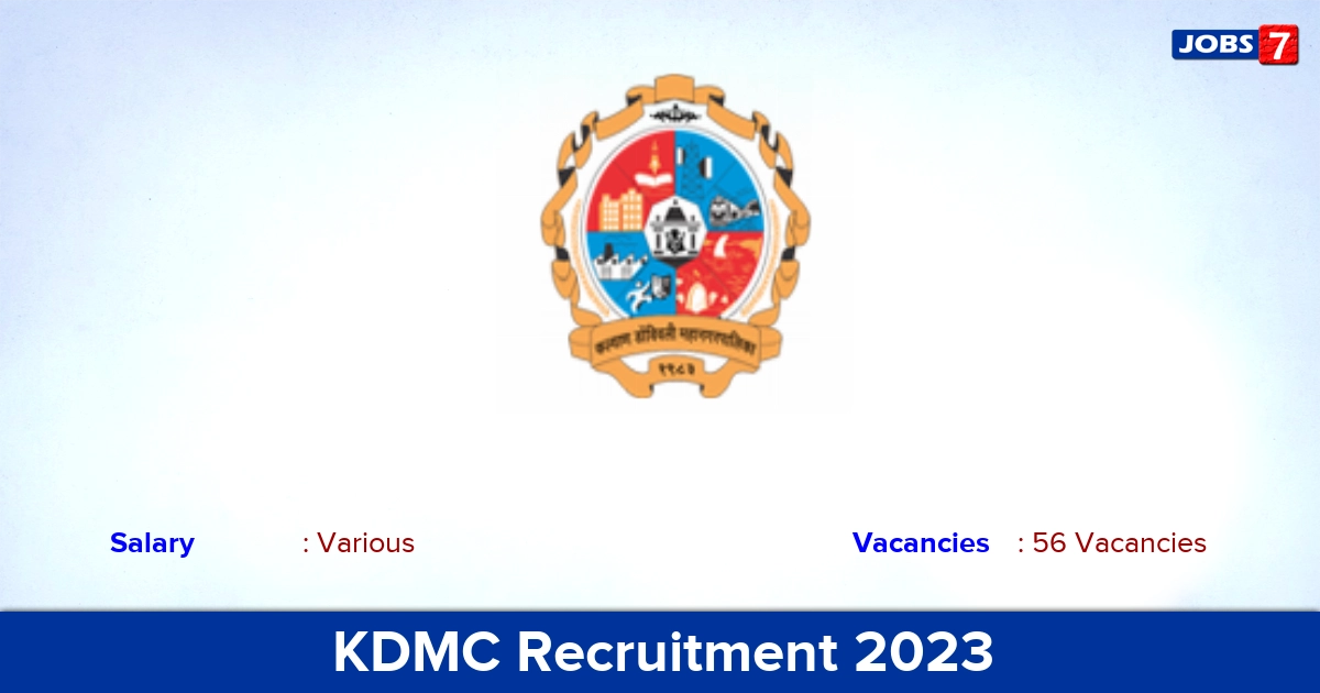 KDMC Recruitment 2023 - Apply Offline for 56 Specialist Doctor Vacancies