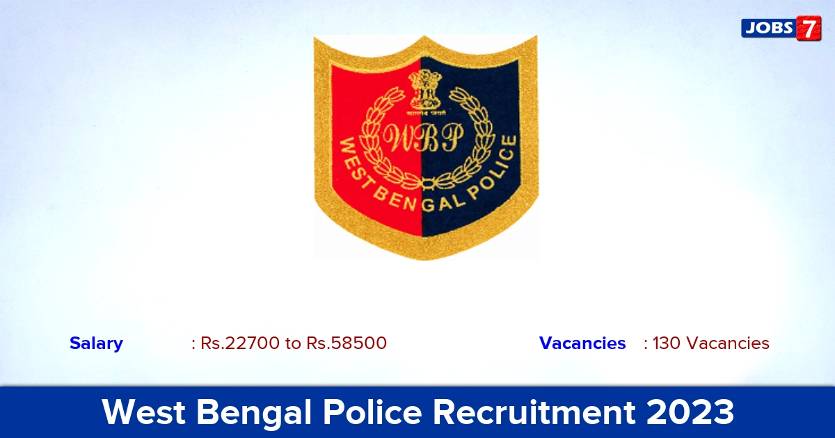WB Police Recruitment 2023 - Apply Online for 130 Warder Vacancies