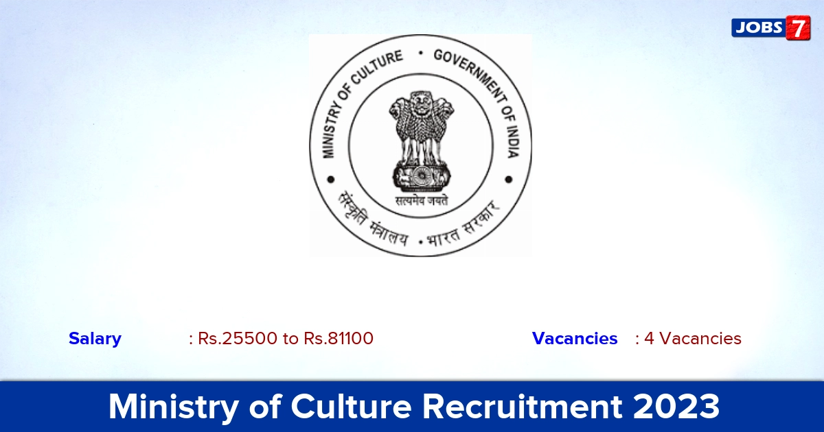 Ministry of Culture Recruitment 2023 - Senior Secretariat Assistant Jobs