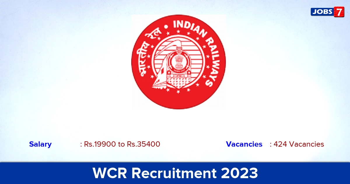 WCR Recruitment 2023 - Apply Online for 424 Assistant Loco Pilot Vacancies