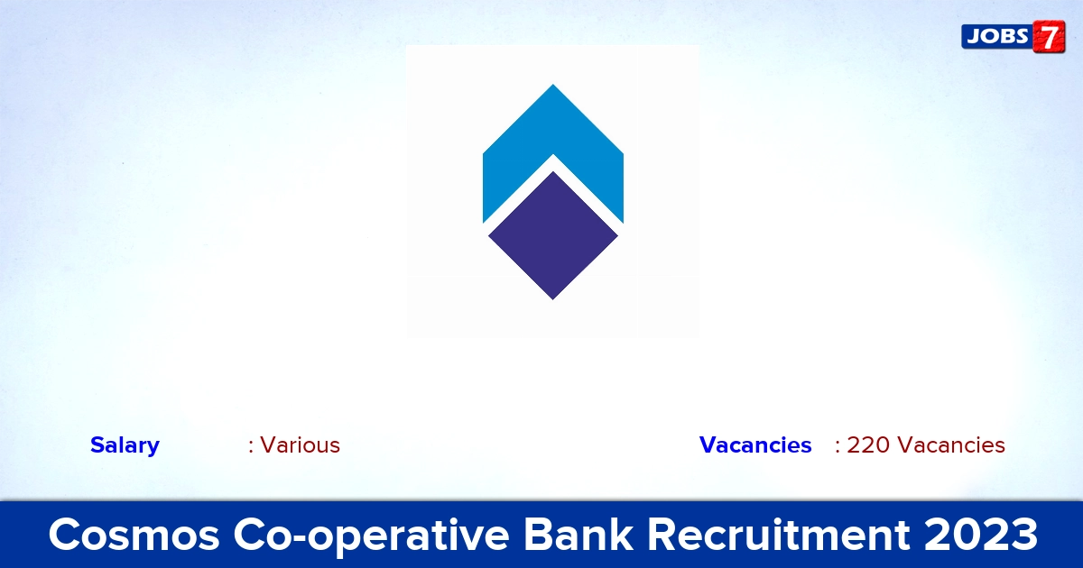 Cosmos Co-operative Bank Recruitment 2023 - Marketing Executive Vacancies