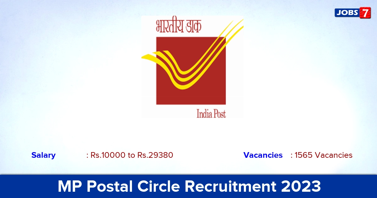 MP Postal Circle Recruitment 2023 - Apply Online for 1565 GDS Vacancies
