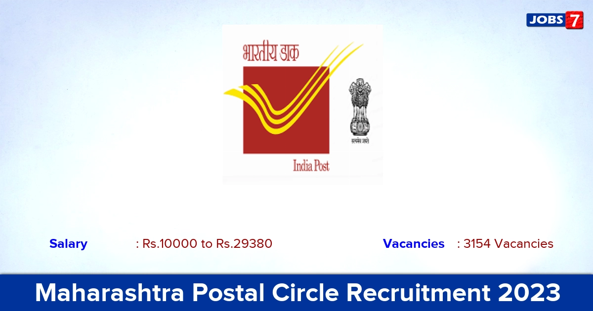 Maharashtra Postal Circle Recruitment 2023 - Apply Online for 3154 GDS Vacancies