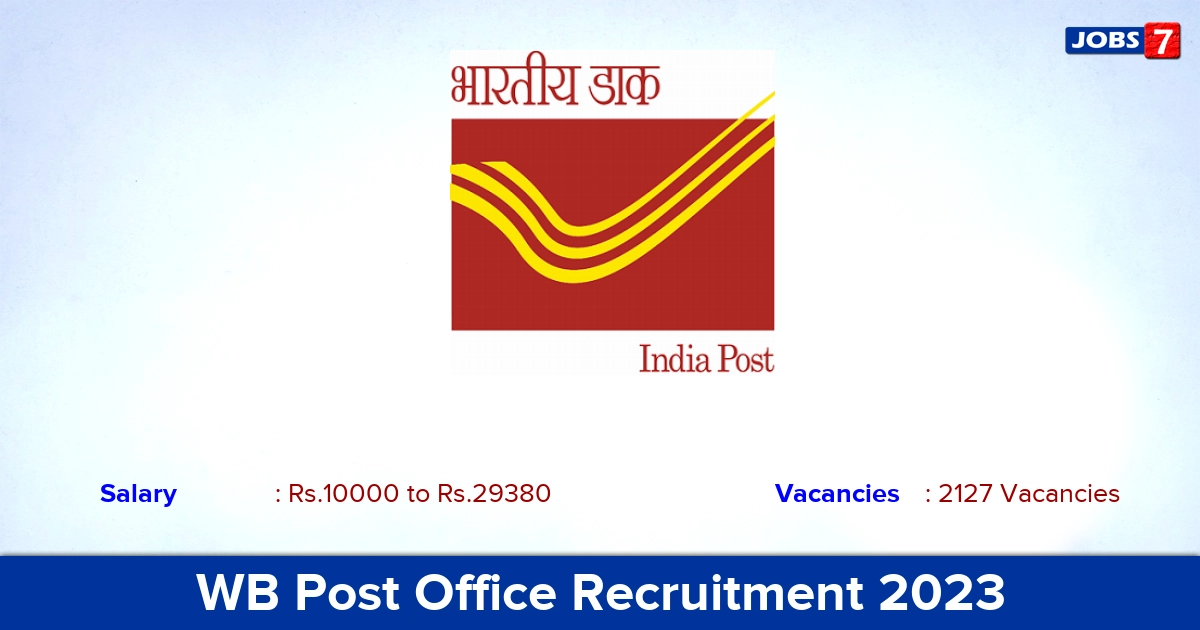 WB Post Office Recruitment 2023 - Apply Online for 2127 GDS Vacancies