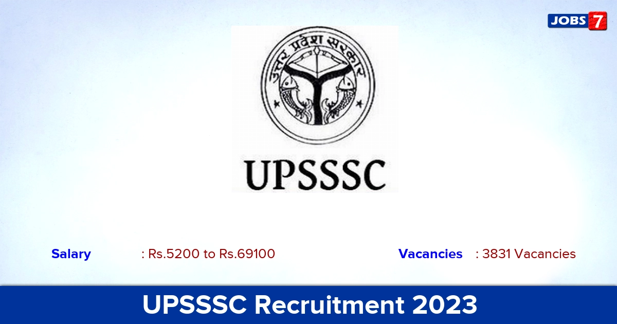 UPSSSC Recruitment 2023 - Apply Online for 3831 Junior Assistant Vacancies