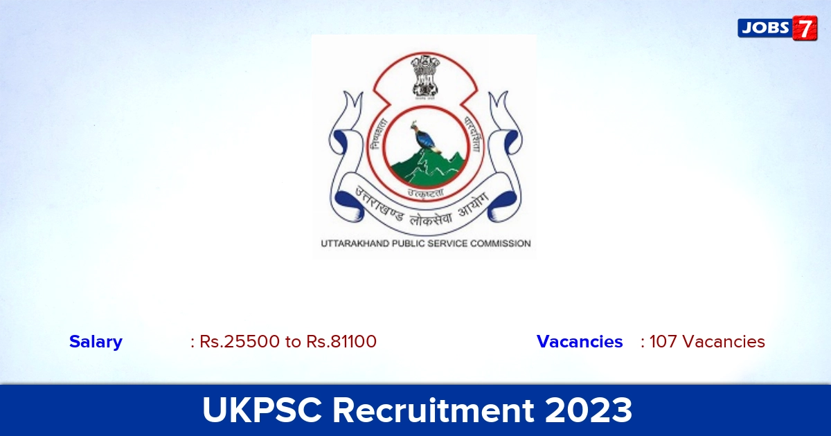 UKPSC Recruitment 2023 - Apply Online for 107 Lab Assistant Vacancies