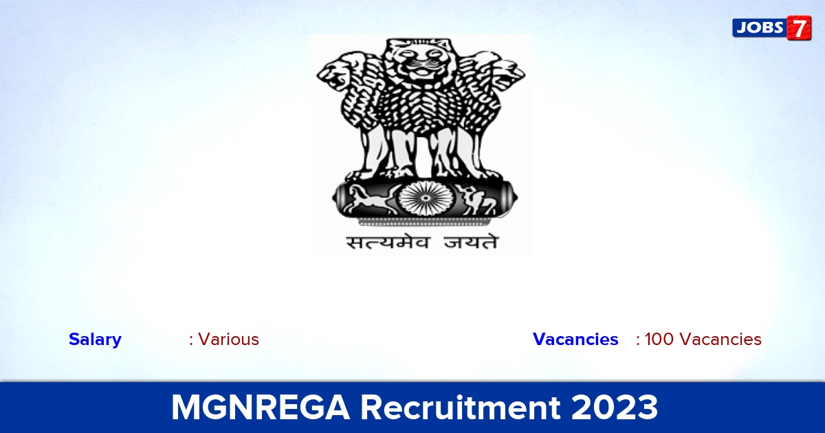 MGNREGA Recruitment 2023 - Apply Offline for 100 Resource Person Vacancies
