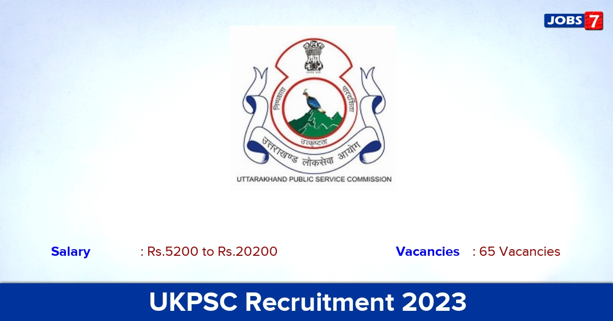 UKPSC Recruitment 2023 - Apply Online for 65 Sanitary Inspector Vacancies