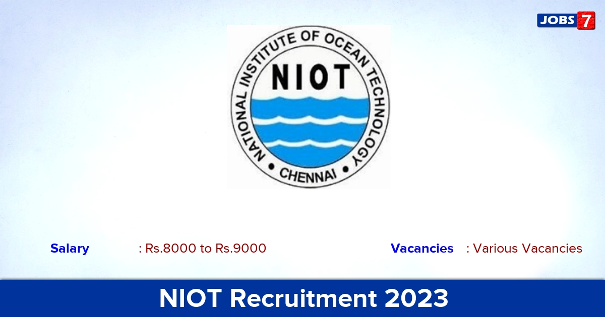NIOT Recruitment 2023 - Apply Online for Apprentice Vacancies