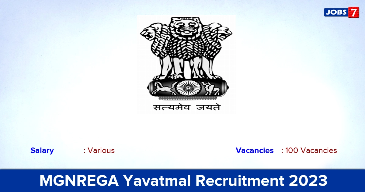 MGNREGA Yavatmal Recruitment 2023: Apply for 100 Resource Person Vacancies