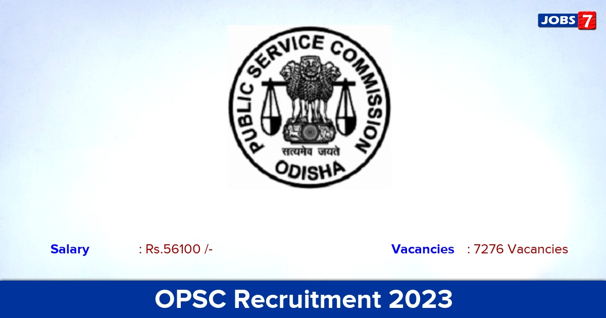OPSC Medical Officer Recruitment 2023 - Apply Online for 7276 Vacancies
