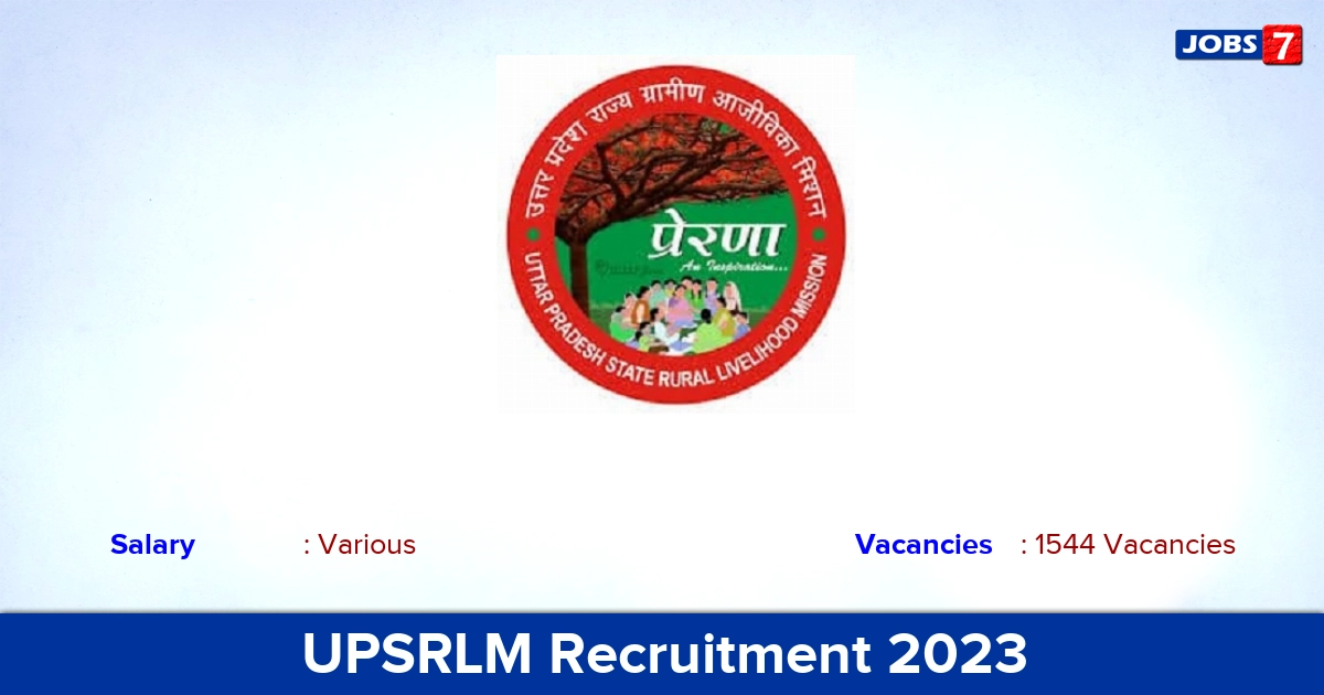 UPSRLM Recruitment 2023 - Apply Online for 1544 BC Sakhi Vcancies