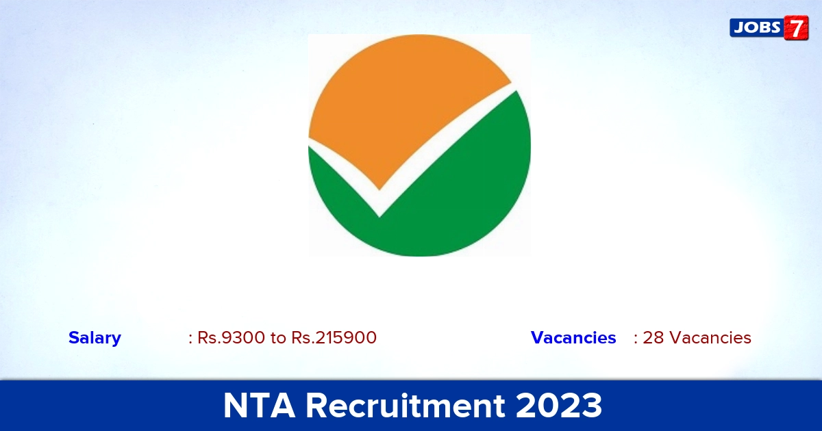 NTA Recruitment 2023 - Apply Online for 28 Programmer Vacancies
