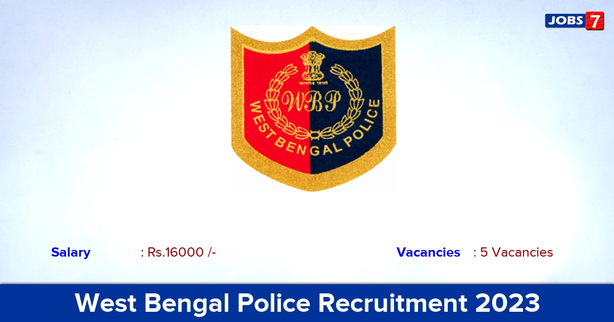 West Bengal Police Recruitment 2023 - Apply Offline for DEO Jobs