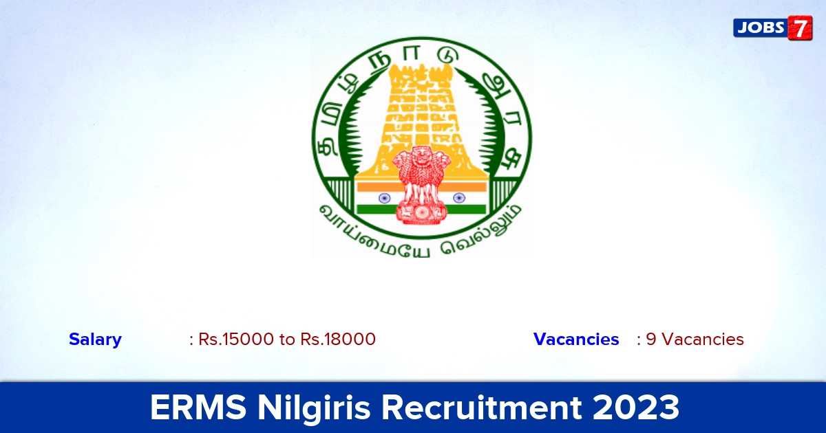 ERMS Nilgiris Recruitment 2023 - Apply Offline for PGT, TGT Jobs