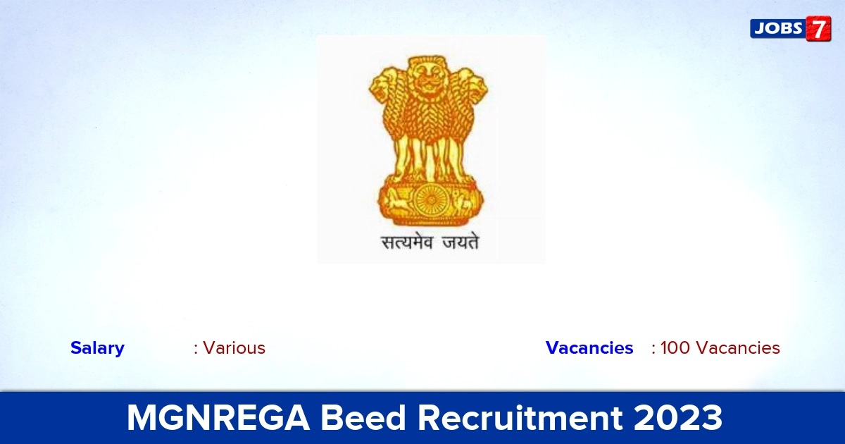 MGNREGA Beed Recruitment 2023: Apply for 100 Resource Person Vacancies