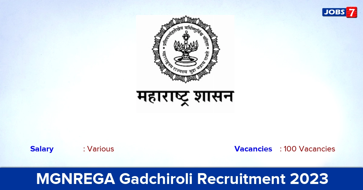 MGNREGA Gadchiroli Recruitment 2023: Apply for 100 Resource Person Vacancies