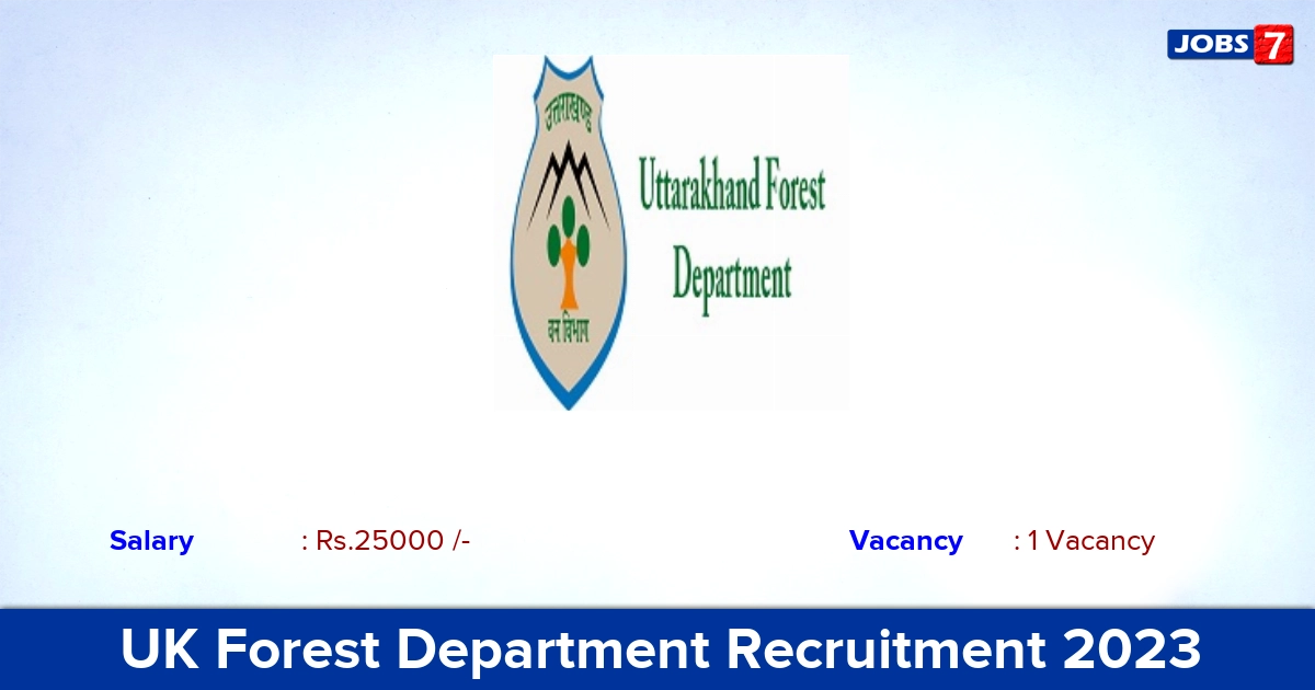 UK Forest Department Recruitment 2023 - Working Plan Associate Jobs