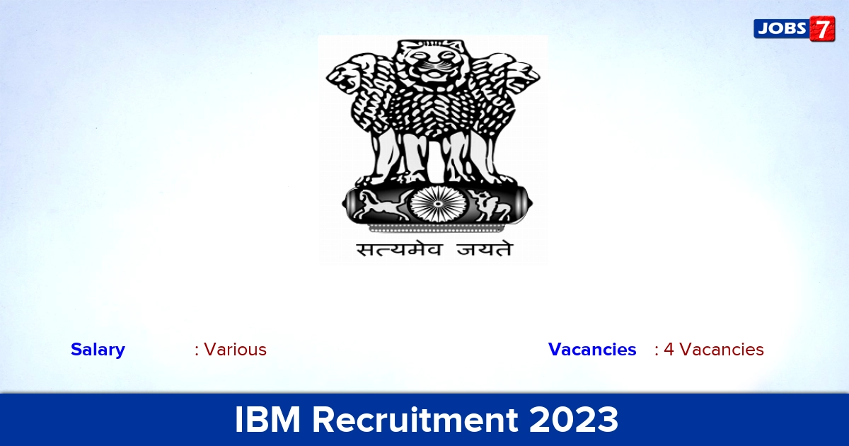 IBM Recruitment 2023 - Apply Superintending Mining Geologist Jobs