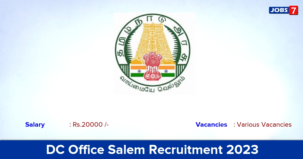 DC Office Salem Recruitment 2023 - Apply MIS Analyst Vacancies