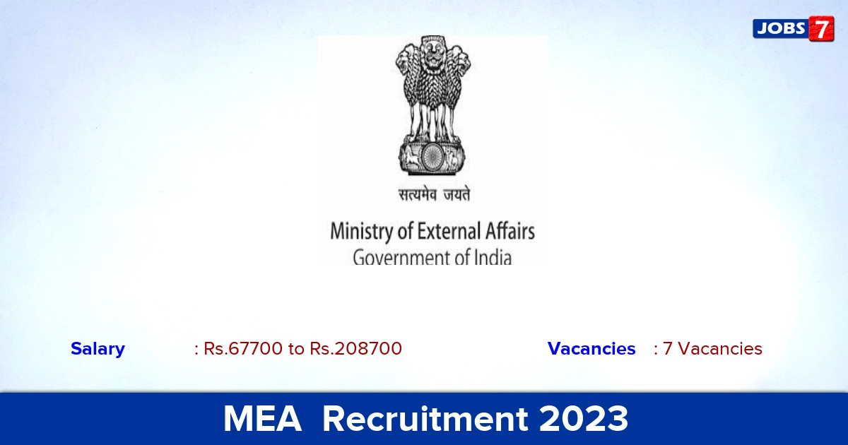 MEA  Recruitment 2023 - Apply Offline for Deputy Passport Officer Jobs